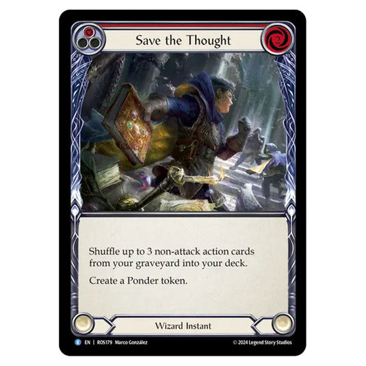 Save the Thought (Red) ROS179 card from the Flesh & Blood set Rosetta