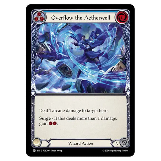 Overflow the Aetherwell (Blue) ROS200 card from the Flesh & Blood set Rosetta