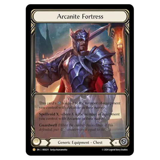 Arcanite Fortress (Extended Art) ROS211-CF card from the Flesh & Blood set Rosetta