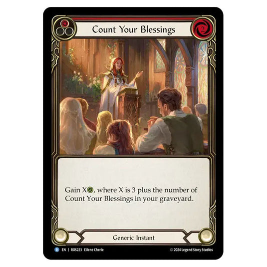 Count Your Blessings (Red) ROS223 card from the Flesh & Blood set Rosetta