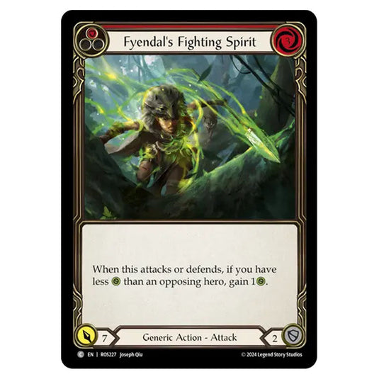 Fyendal's Fighting Spirit (Red) ROS227 card from the Flesh & Blood set Rosetta