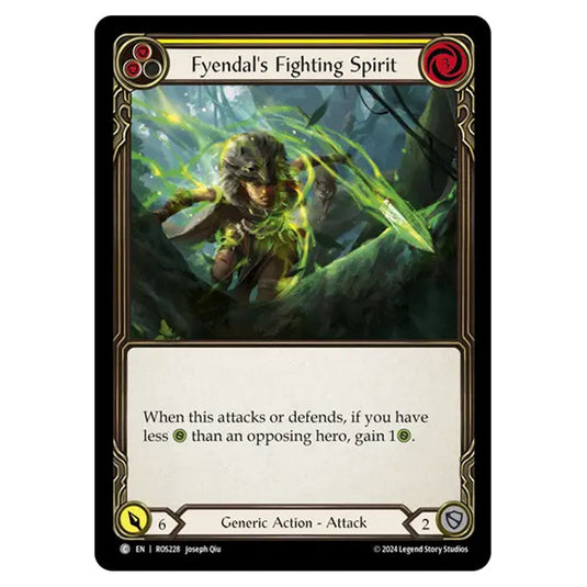 Fyendal's Fighting Spirit (Yellow) ROS228 card from the Flesh & Blood set Rosetta