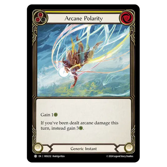 Arcane Polarity (Yellow) ROS232 card from the Flesh & Blood set Rosetta