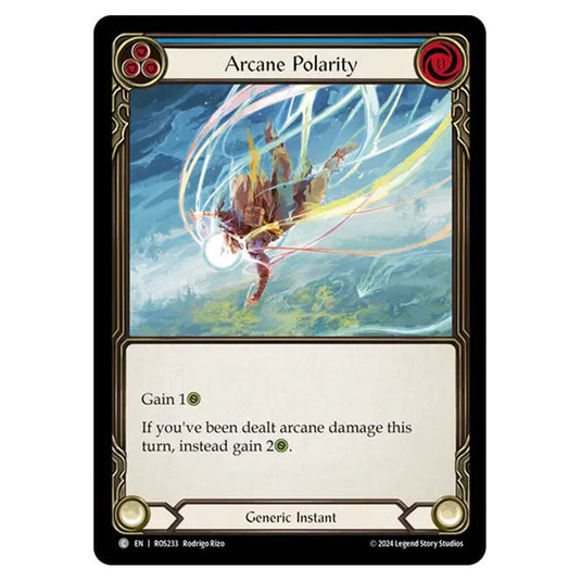 Arcane Polarity (Blue) ROS233 card from the Flesh & Blood set Rosetta