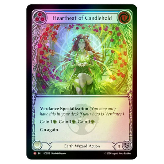 Heartbeat of Candlehold ROS016RF card from the Flesh & Blood set Rosetta