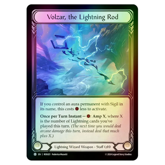 Volzar, the Lightning Rod ROS021-CF card from the Flesh & Blood set Rosetta