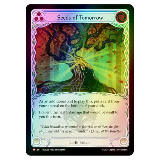 Seeds of Tomorrow ROS035-RF card from the Flesh & Blood set Rosetta