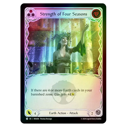 Strength of Four Seasons (Red) ROS058-RF card from the Flesh & Blood set Rosetta