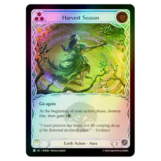 Harvest Season (Blue) ROS063-RF card from the Flesh & Blood set Rosetta