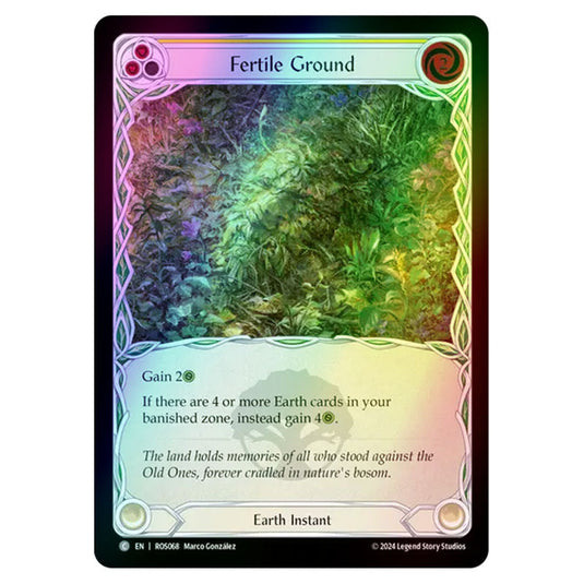 Fertile Ground (Yellow) ROS068-RF card from the Flesh & Blood set Rosetta