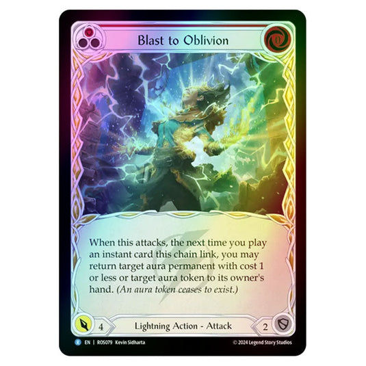 Blast to Oblivion (Red) ROS079-RF card from the Flesh & Blood set Rosetta