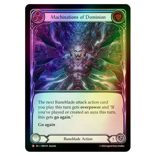 Machinations of Dominion ROS118-RF card from the Flesh & Blood set Rosetta