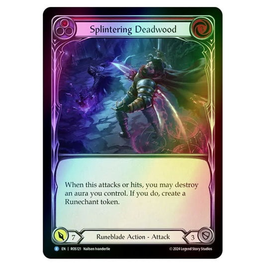 Splintering Deadwood (Red) ROS121-RF card from the Flesh & Blood set Rosetta