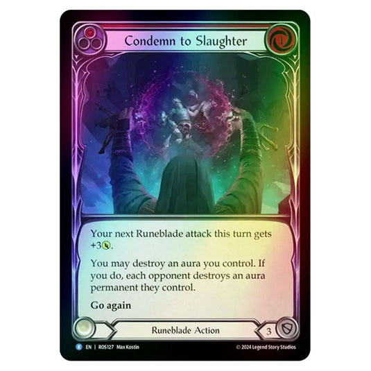 Condemn to Slaughter (Red) ROS127-RF card from the Flesh & Blood set Rosetta