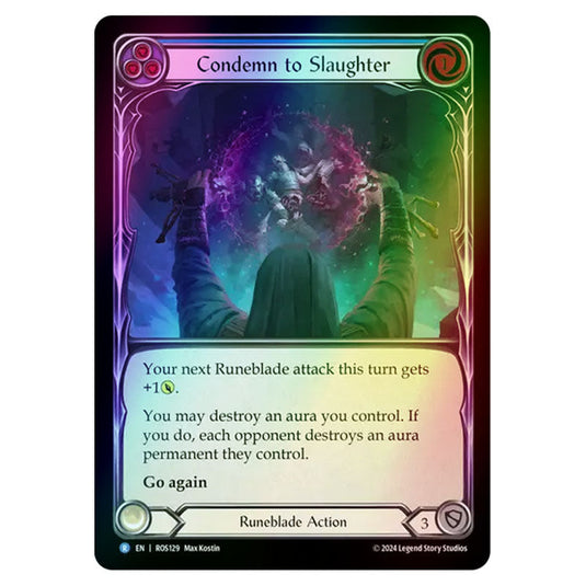 Condemn to Slaughter (Blue) ROS129-RF card from the Flesh & Blood set Rosetta