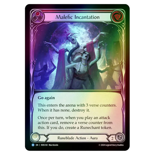 Malefic Incantation (Red) ROS130-RF card from the Flesh & Blood set Rosetta