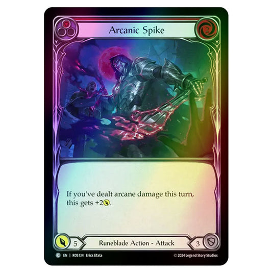 Arcanic Spike (Red) ROS134-RF card from the Flesh & Blood set Rosetta