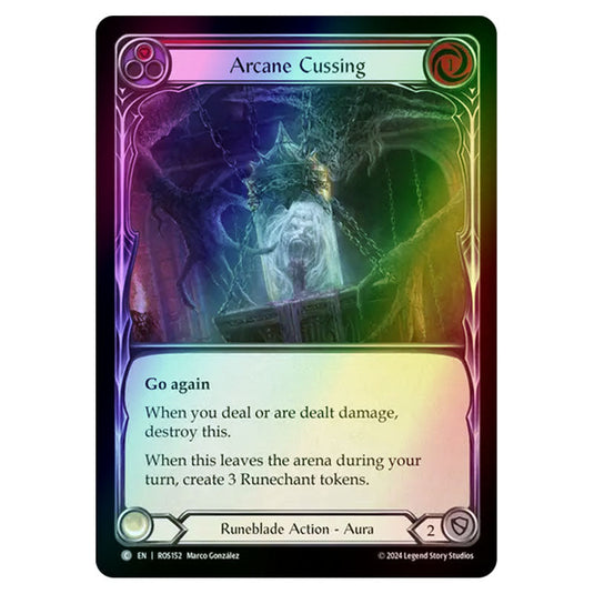 Arcane Cussing (Red) ROS152-RF card from the Flesh & Blood set Rosetta