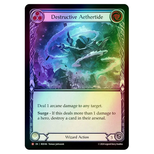 Destructive Aethertide ROS166-RF card from the Flesh & Blood set Rosetta