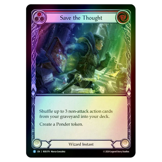 Save the Thought (Red) ROS179-RF card from the Flesh & Blood set Rosetta