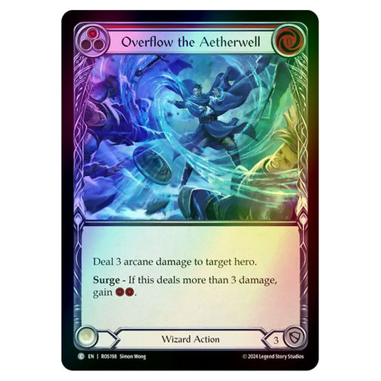 Overflow the Aetherwell (Red) ROS198-RF card from the Flesh & Blood set Rosetta