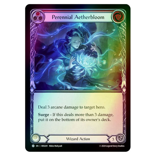 Perennial Aetherbloom (Red) ROS201-RF card from the Flesh & Blood set Rosetta