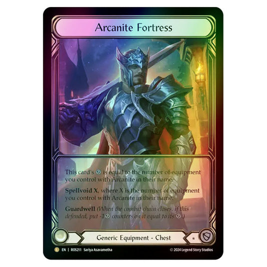 Arcanite Fortress ROS211-RF card from the Flesh & Blood set Rosetta