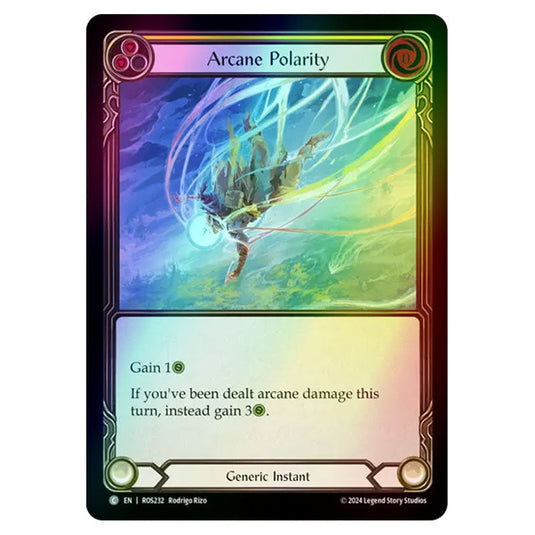 Arcane Polarity (Yellow) ROS232-RF card from the Flesh & Blood set Rosetta