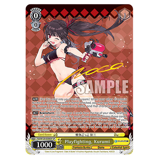 Playfighting, Kurumi Fdl/W120-E006SP card from the Weiss Schwarz set Fujimi Fantasia Bunko Vol.2