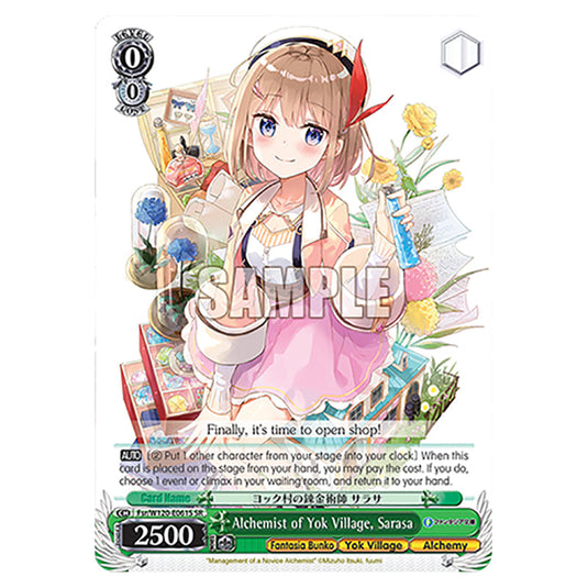 Alchemist of Yok Village, Sarasa Fsr/W120-E061S card from the Weiss Schwarz set Fujimi Fantasia Bunko Vol.2