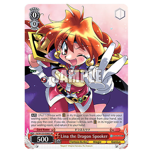 Lina the Dragon Spooker Fsl/W120-E088S card from the Weiss Schwarz set Fujimi Fantasia Bunko Vol.2