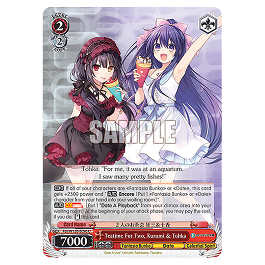 Teatime For Two, Kurumi & Tohka Fdl/W120-E096 card from the Weiss Schwarz set Fujimi Fantasia Bunko Vol.2