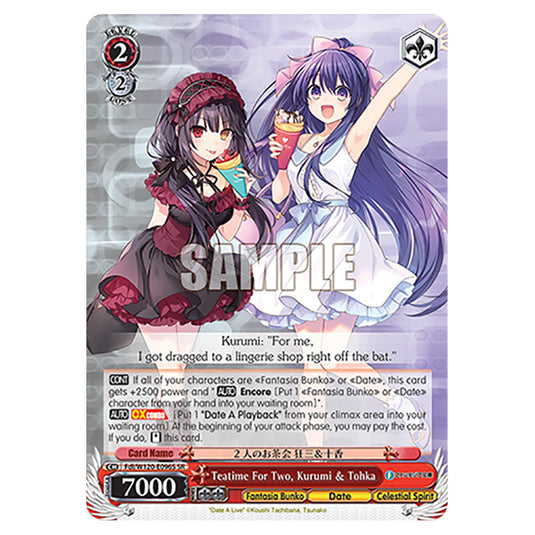 Teatime For Two, Kurumi & Tohka Fdl/W120-E096S card from the Weiss Schwarz set Fujimi Fantasia Bunko Vol.2