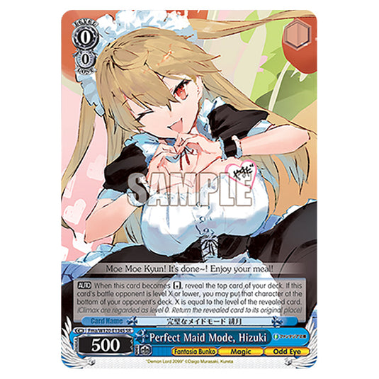 Perfect Maid Mode, Hizuki Fma/W120-E134S card from the Weiss Schwarz set Fujimi Fantasia Bunko Vol.2