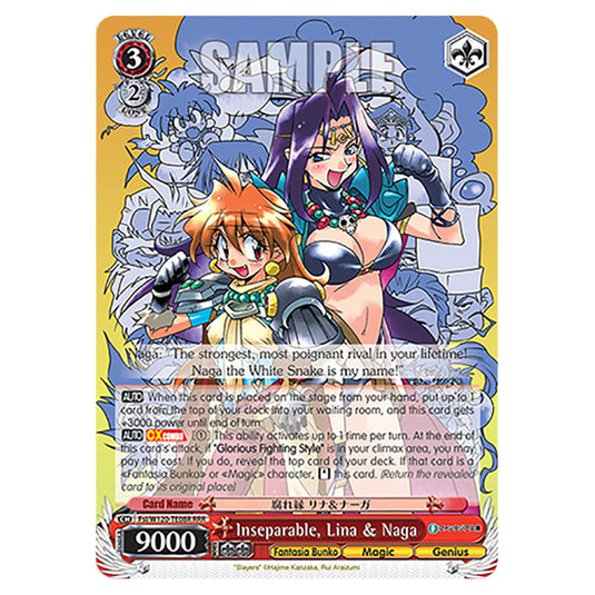 Inseparable, Lina & Naga Fsl/W120-TE08R card from the Weiss Schwarz set Fujimi Fantasia Bunko Vol.2