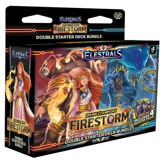 Elestrals TCG - Divine Champions - Firestorm - Double Starter Deck Bundle - Hestia VS Poseidon