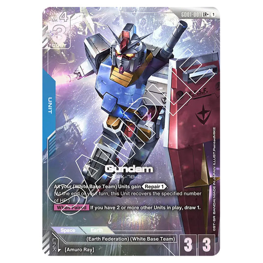 Gundam GD01-001a card from the Gundam Card Game set Newtype Rising