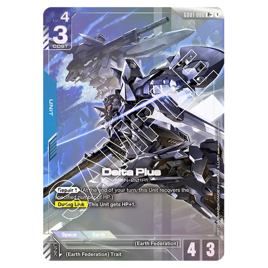 Delta Plus GD01-006a card from the Gundam Card Game set Newtype Rising