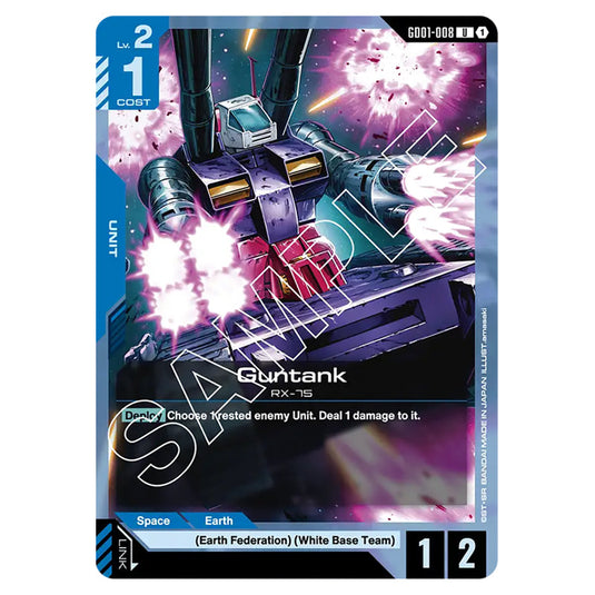 Guntank GD01-008 card from the Gundam Card Game set Newtype Rising