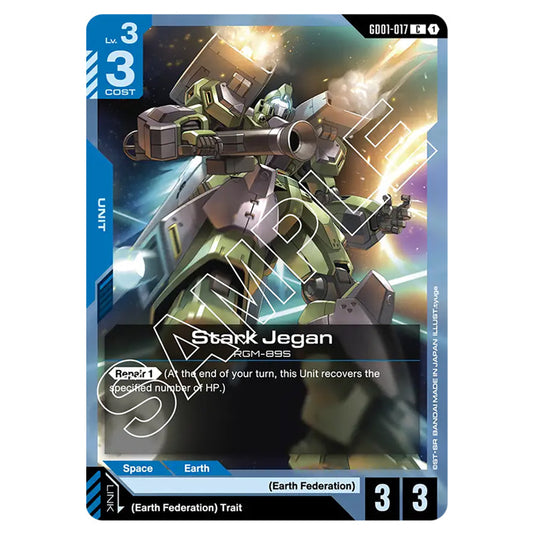 Stark Jegan GD01-017 card from the Gundam Card Game set Newtype Rising