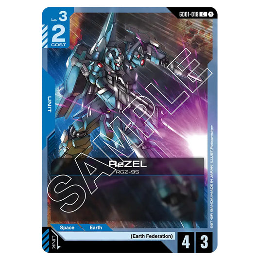 ReZEL GD01-018 card from the Gundam Card Game set Newtype Rising