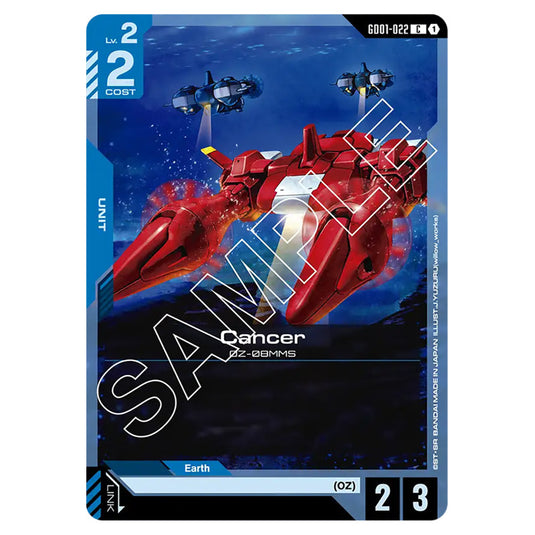 Cancer GD01-022 card from the Gundam Card Game set Newtype Rising