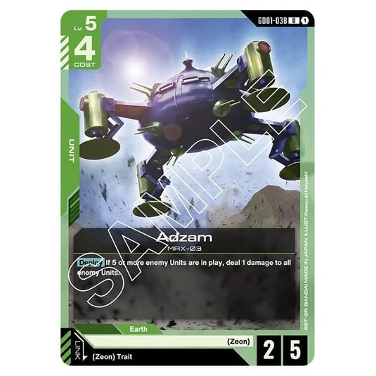 Adzam GD01-038 card from the Gundam Card Game set Newtype Rising