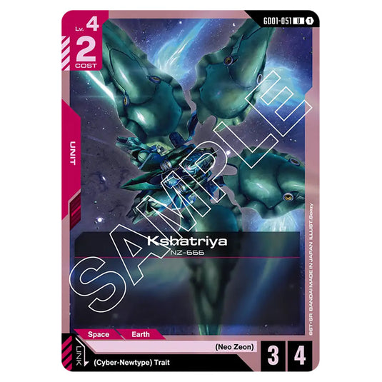 Kshatriya GD01-051 card from the Gundam Card Game set Newtype Rising