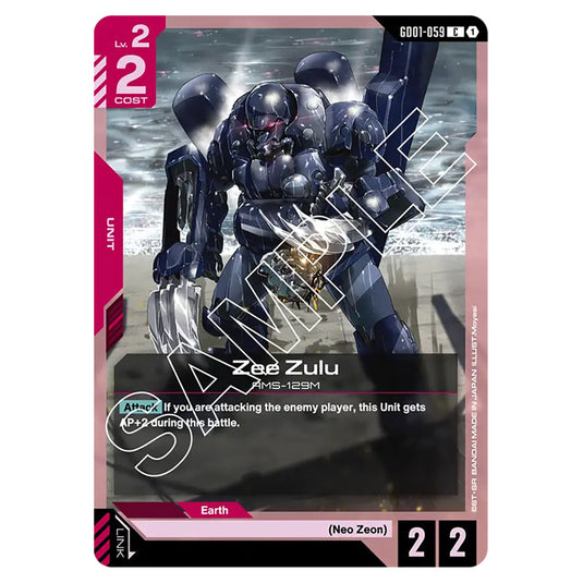 Zee Zulu GD01-059 card from the Gundam Card Game set Newtype Rising