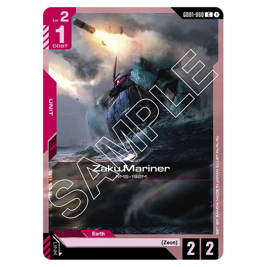 Zaku Mariner GD01-060 card from the Gundam Card Game set Newtype Rising