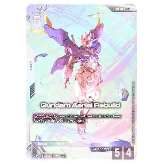 Gundam Aerial Rebuild GD01-067a card from the Gundam Card Game set Newtype Rising