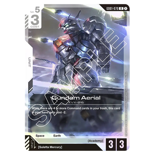 Gundam Aerial GD01-070 card from the Gundam Card Game set Newtype Rising