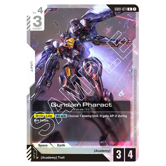 Gundam Pharact GD01-071 card from the Gundam Card Game set Newtype Rising