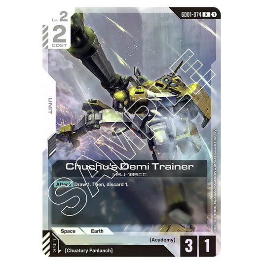 Chuchu's Demi Trainer GD01-074 card from the Gundam Card Game set Newtype Rising